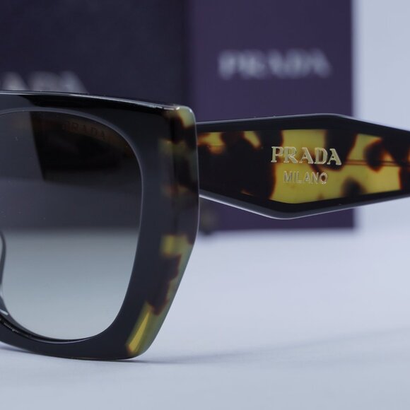 🕶️ New Prada PR15WSF 3890A7 Sunglasses - Black/Medium Havana Frame, Grey Lenses - Picture 8 of 9